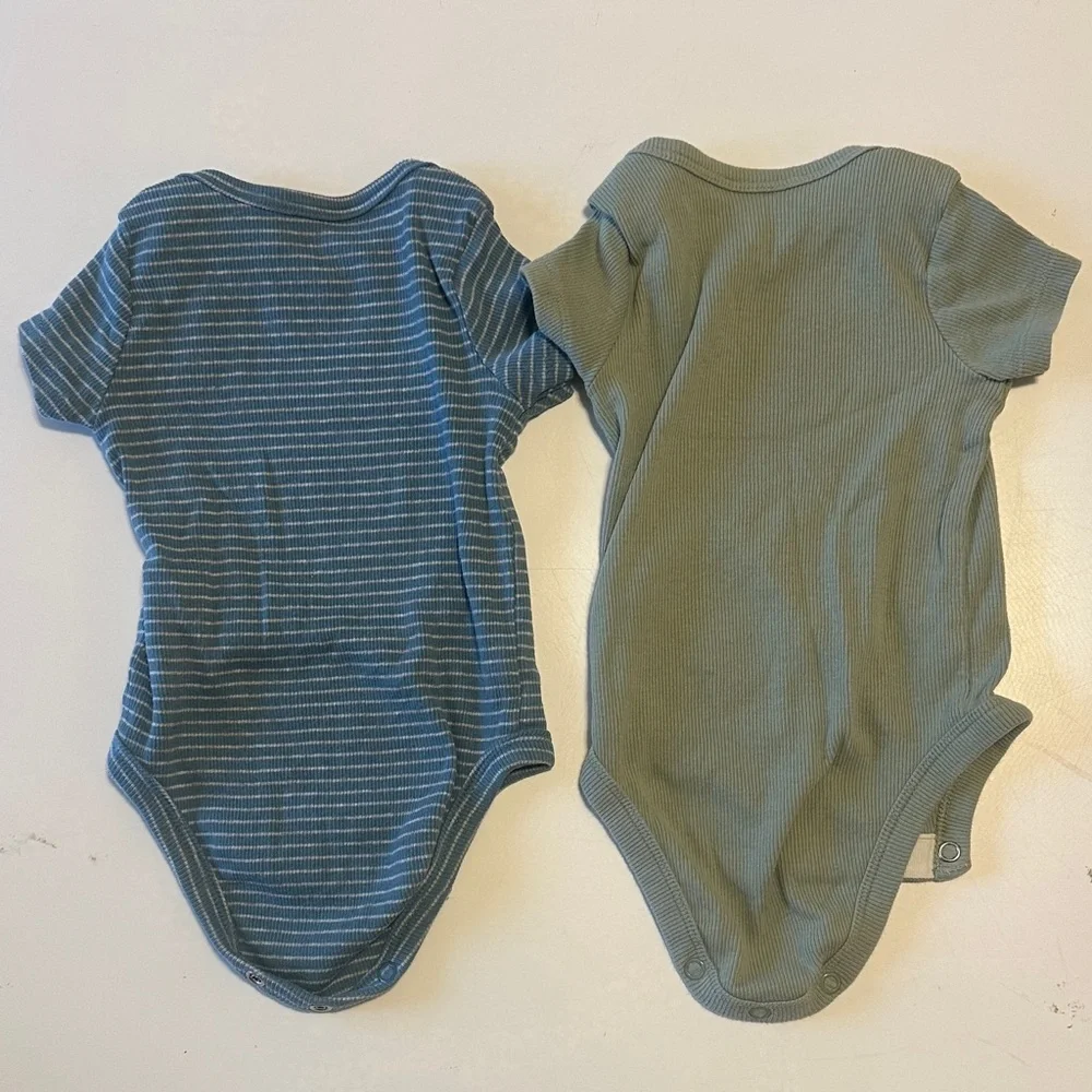 Cozy Blue and Green Striped Bodysuits